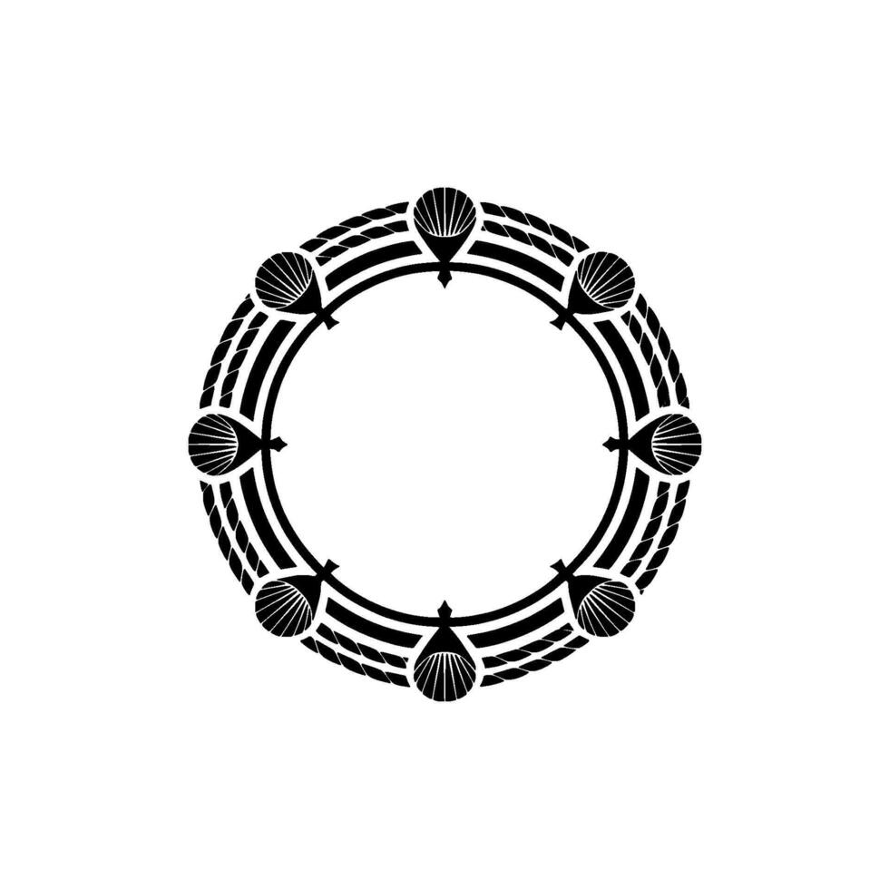Circular Seashell Emblem, Minimalist, Oceanic Motif vector