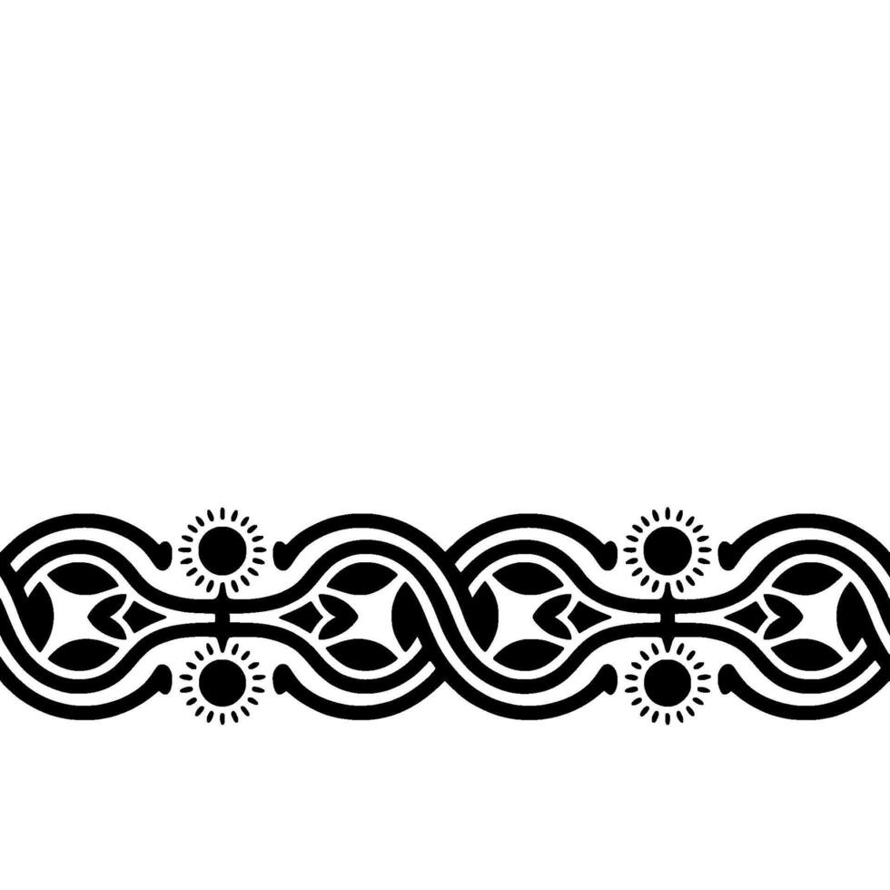 Intricate Floral Border, Vintage, Decorative Element, Line vector