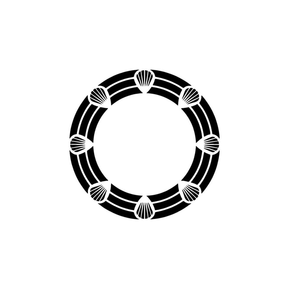 Oceanic Circle Emblem, Minimalist Marine Motif vector