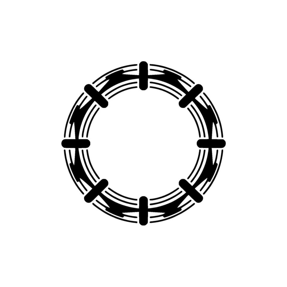 Circular Motion Emblem, Minimalist, Dynamic Energy vector
