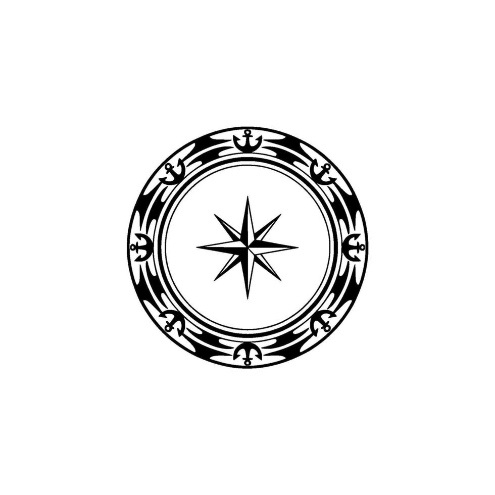 Nautical Compass Rose Vintage Maritime Symbol vector