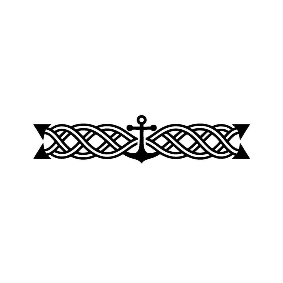 Nautical Celtic Border, Intricate Anchor vector