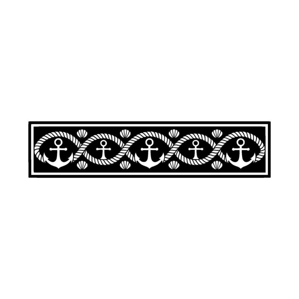 Nautical Anchor Border, Vintage Maritime Motif vector
