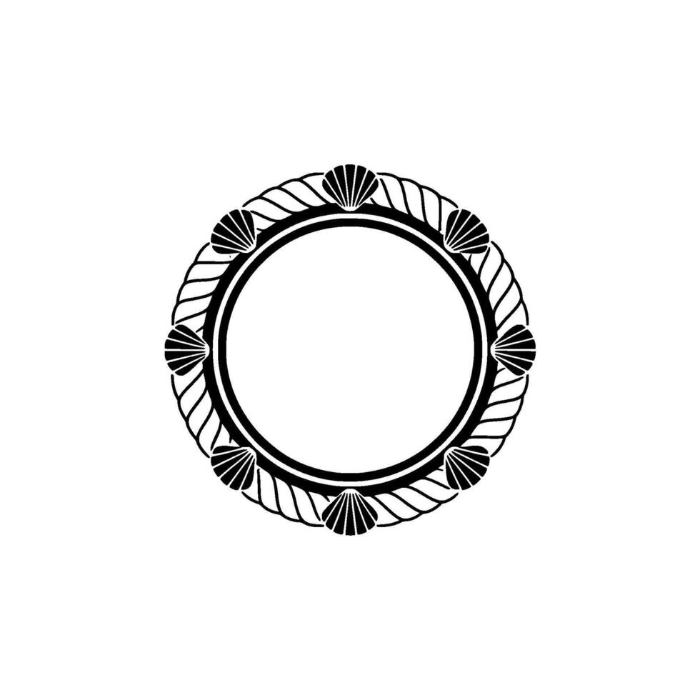 Elegant Seashell Frame, Art Deco vector