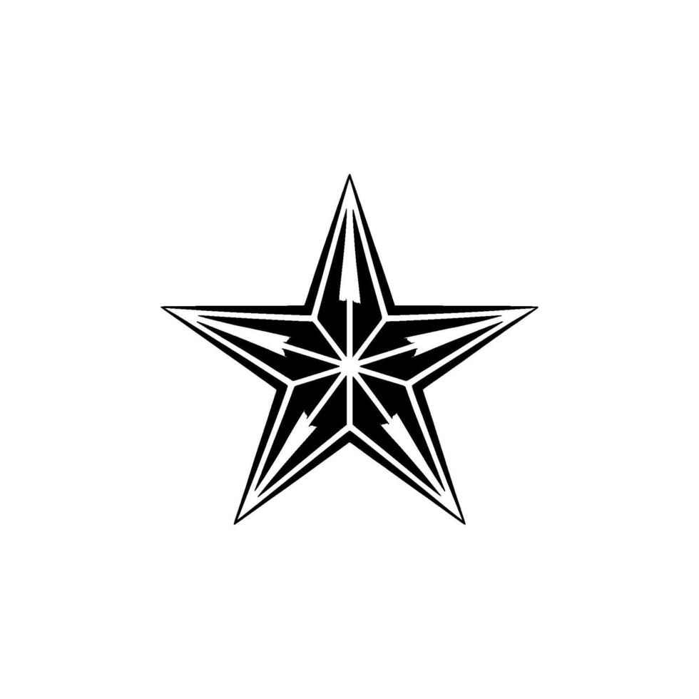 Geometric Starburst, Shadow Play, Minimalist Emblem vector