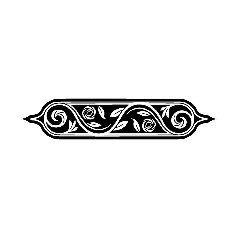 Intricate Floral Border, Vintage Element, Scroll vector