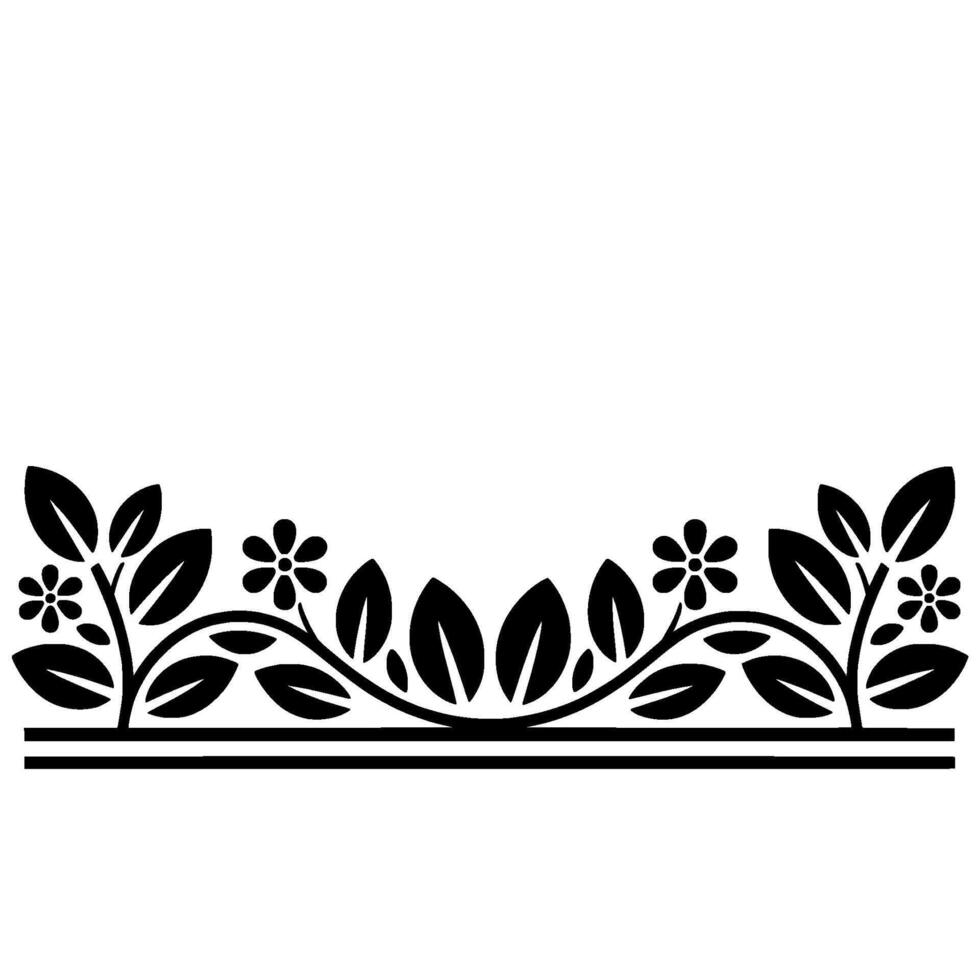 Stylized Floral Border, Vintage Illustration, Elegant - Botanical vector
