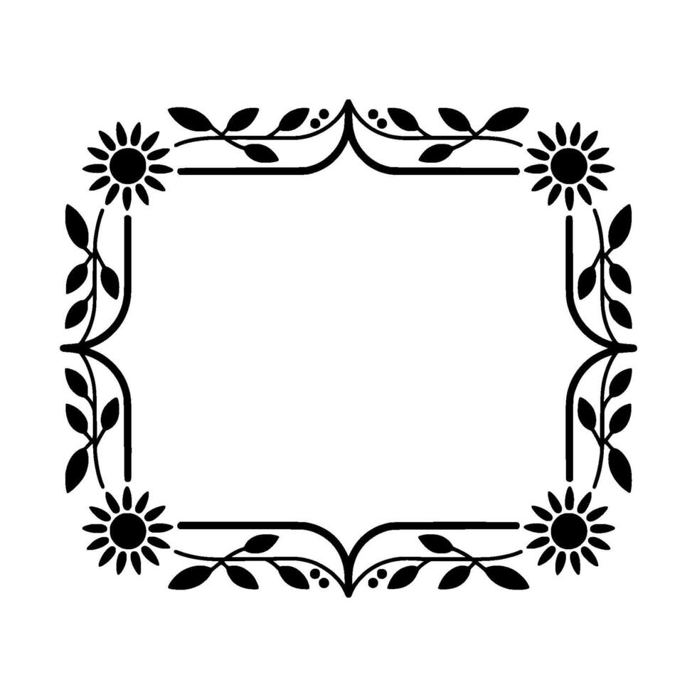 Floral Frame, Vintage Elegance, Botanical Border vector