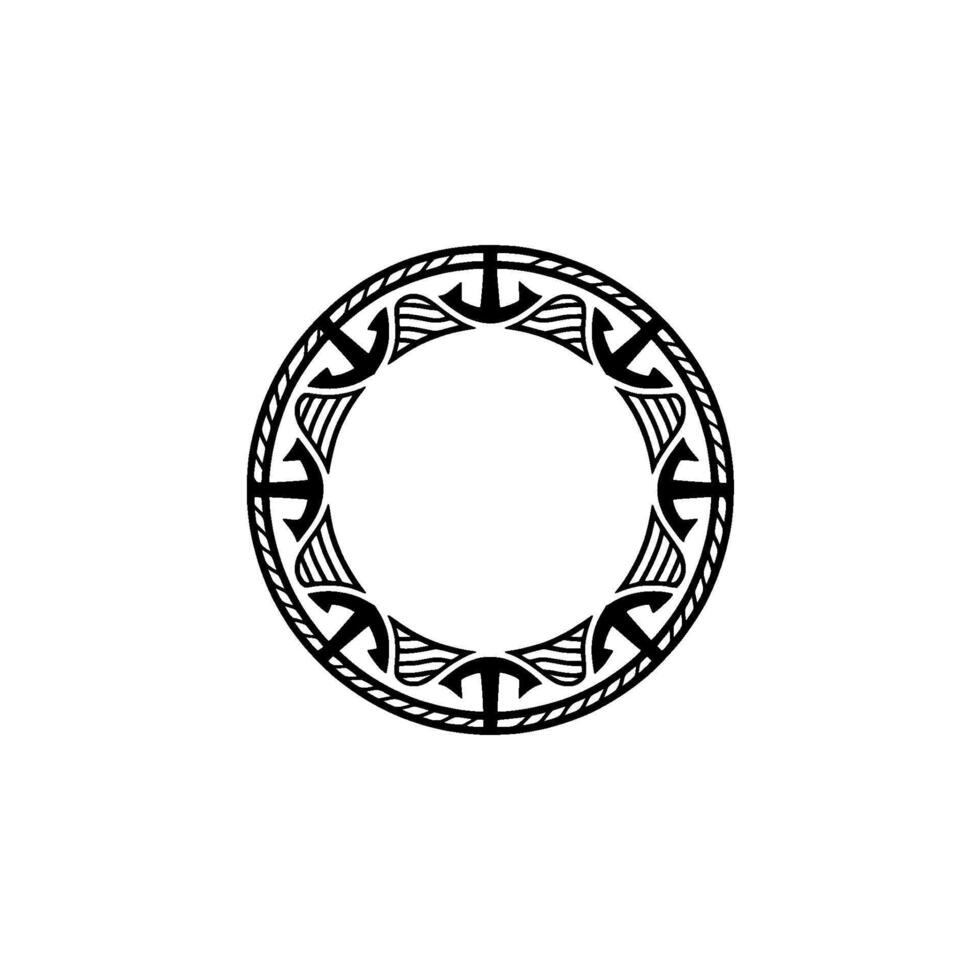 Nautical Circle Emblem, Vintage Maritime, Geometric vector