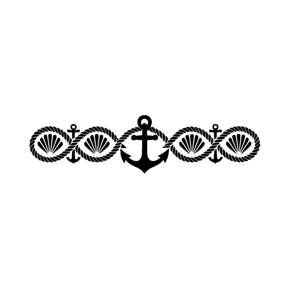 Nautical Anchor Emblem, Coastal Symbolism, Vintage vector
