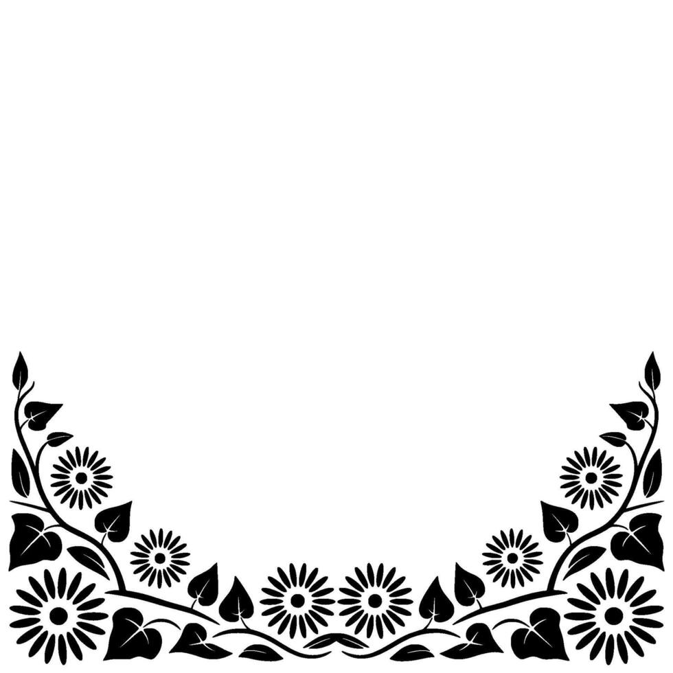Stylized Floral Border, Vintage, Decorative Element, Botanical vector