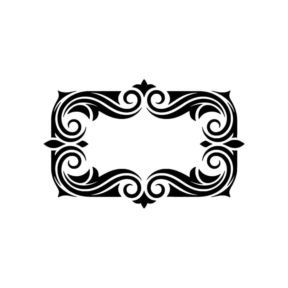 Intricate Black Ornamental Frame, Vintage Elegance - Swirls vector