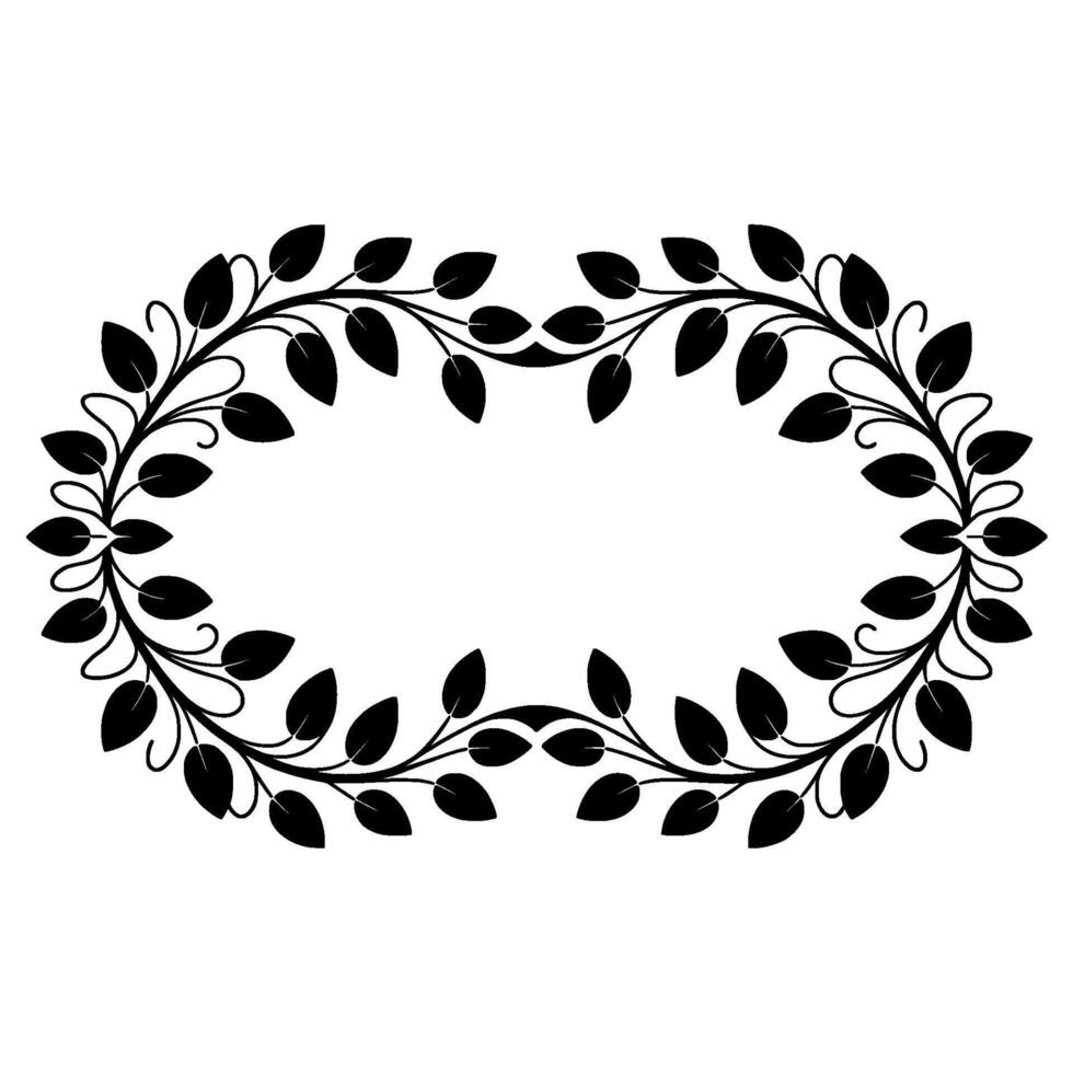 Elegant Olive Branch Oval Frame, Vintage Botanical vector