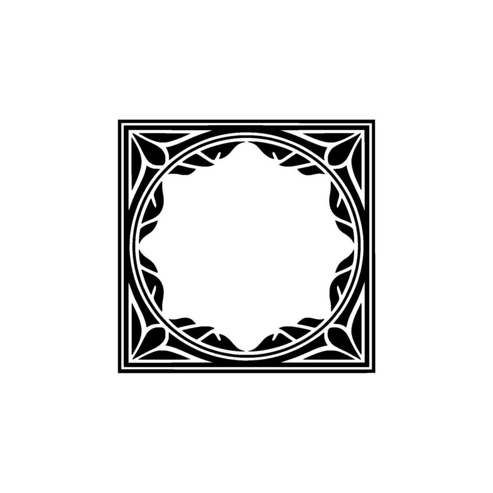 Geometric Floral Frame, Vintage Aesthetic, Elegant vector