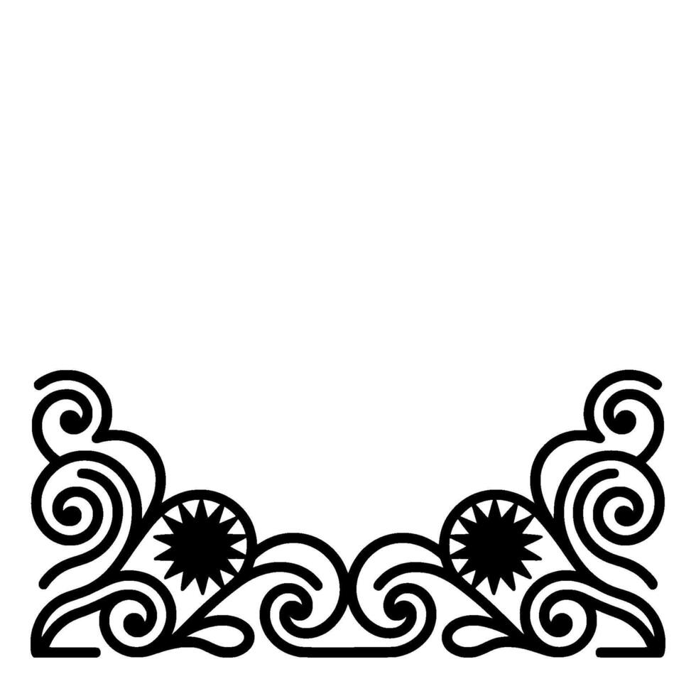 Elegant Vintage Scroll Border, Minimalist vector