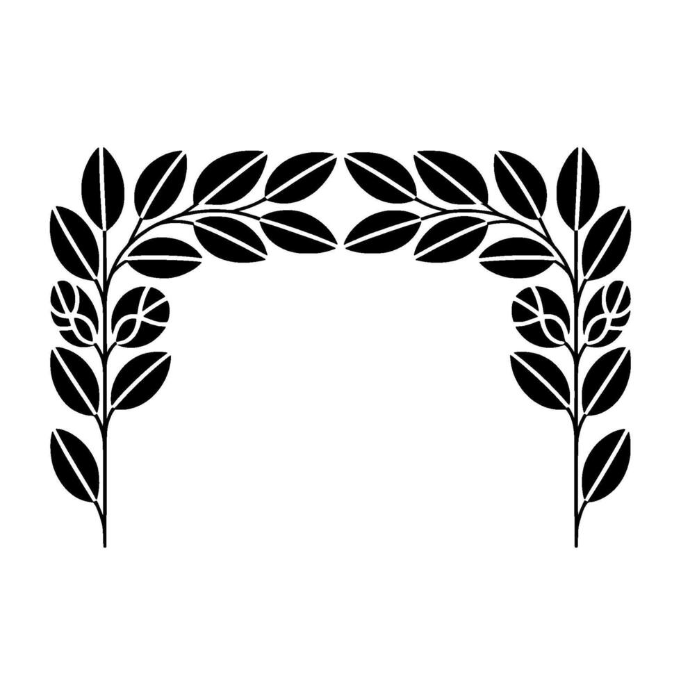 Minimalist Leaf Arch Geometric Botanical Frame vector