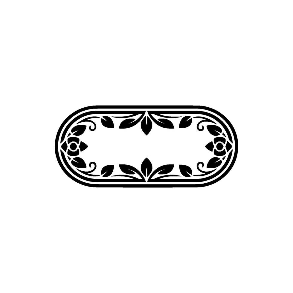 Elegant Oval Ornament, Vintage Botanical - Scrollwork vector