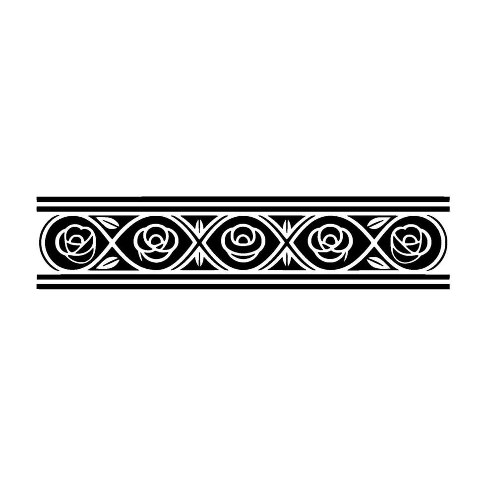 Elegant Celtic Rose Border, Vintage - Floral vector