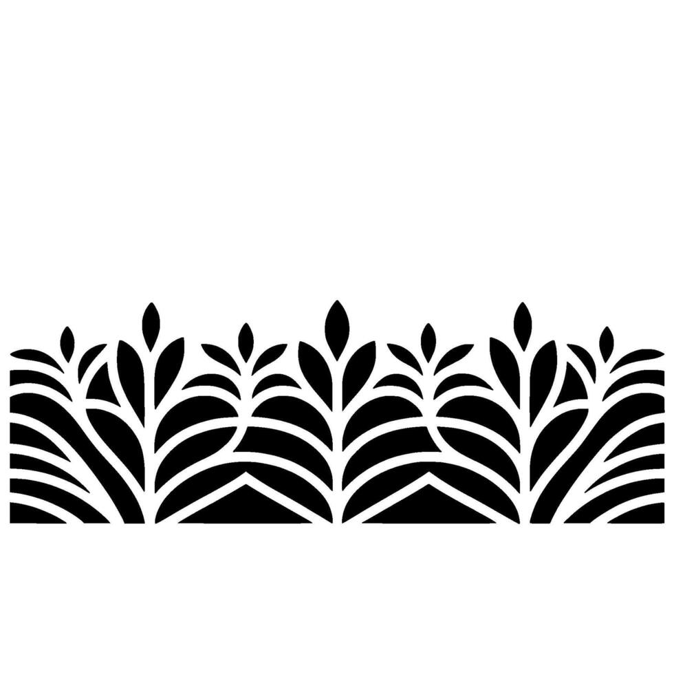 Stylized Black Foliage Border, Elegant Decorative Element vector