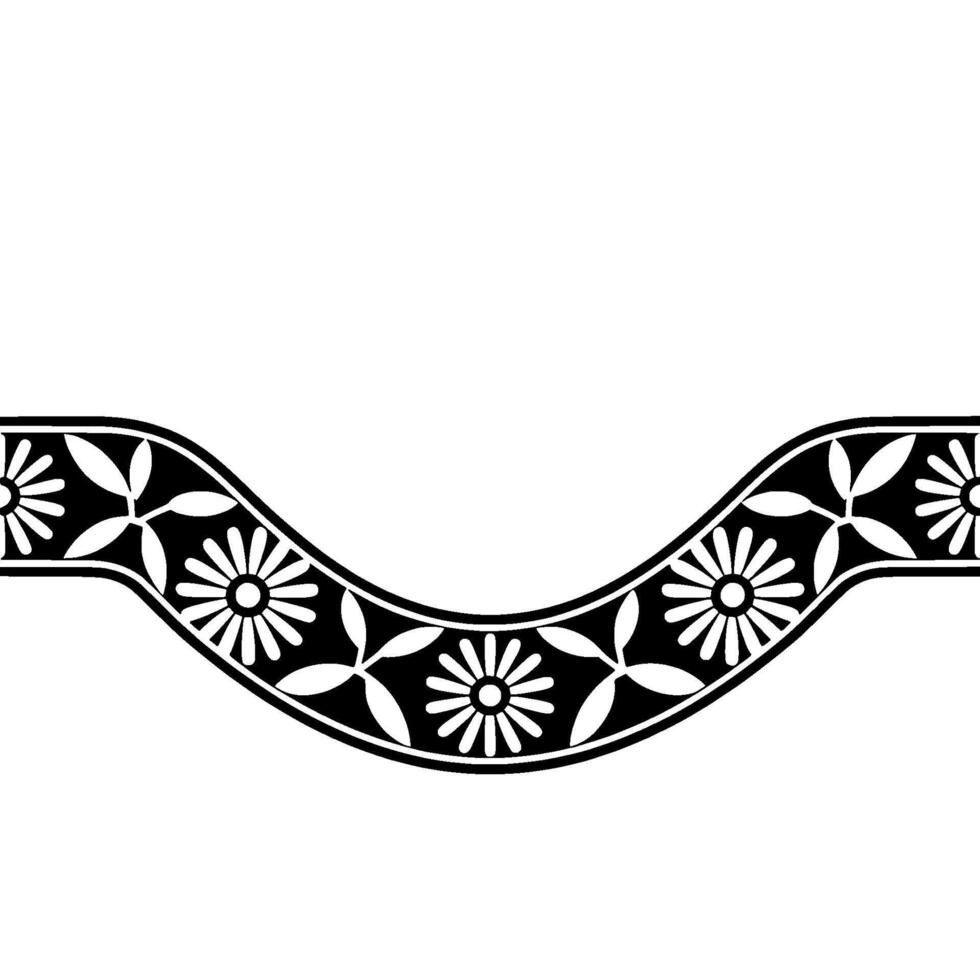 Stylized Floral Border, Vintage, Minimalist Motif, Pattern vector