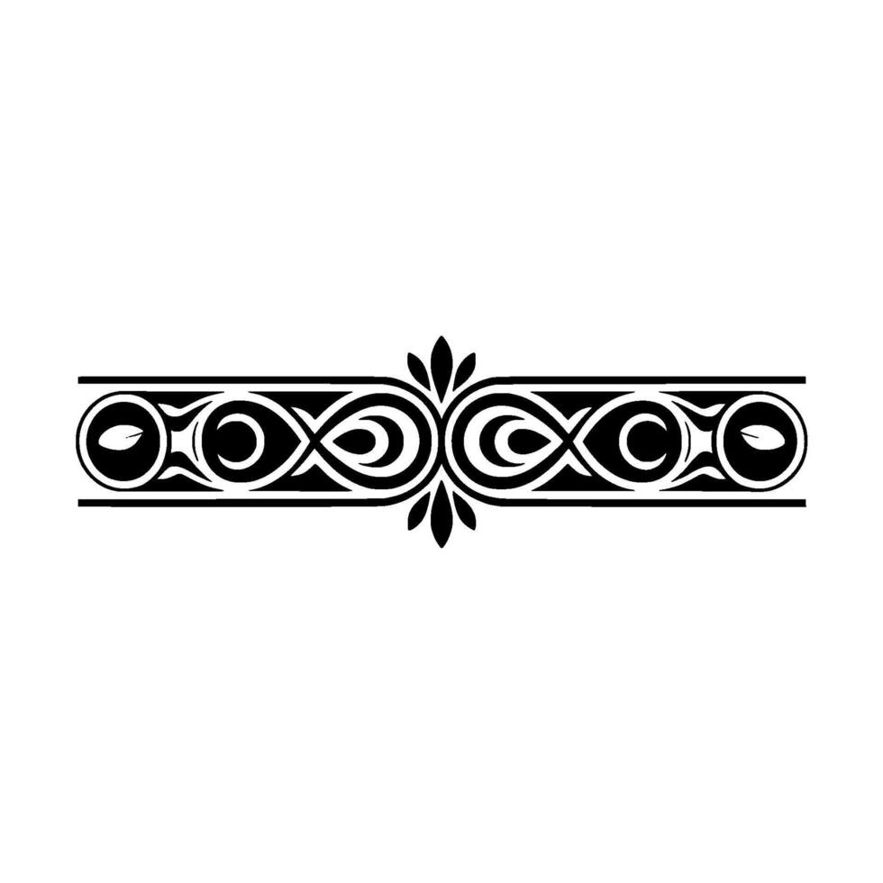 Elegant Vintage Decorative Border, Black White, Art nouveau vector