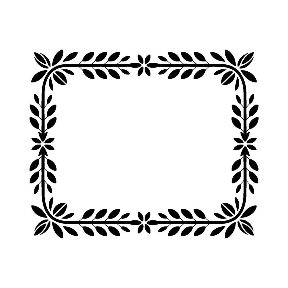 Elegant Botanical Frame, Vintage, Minimalist Border, Foliage vector