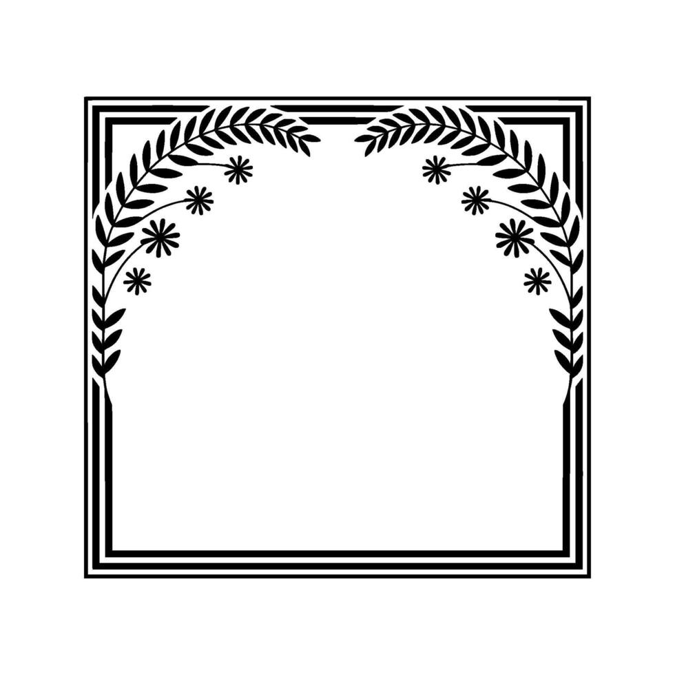 Elegant Botanical Frame, Vintage Style, Minimalist, Composition vector
