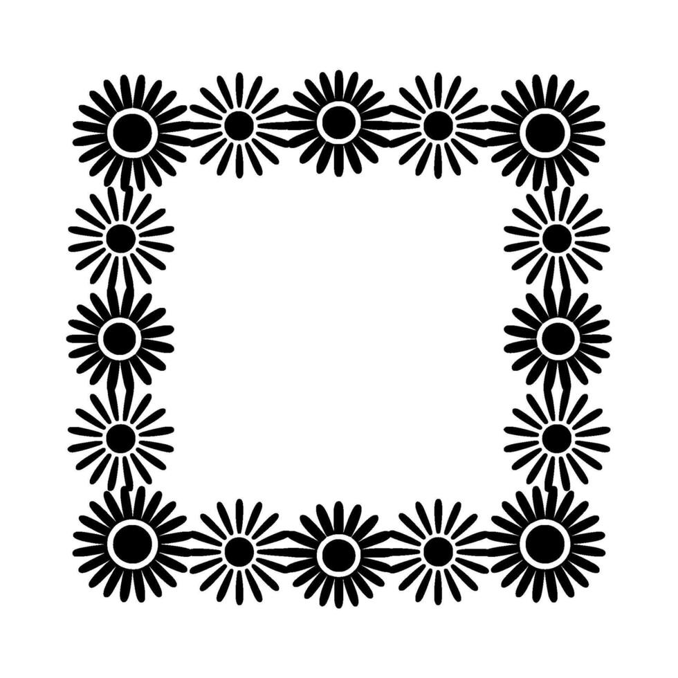 Geometric Daisy Border, Minimalist vector