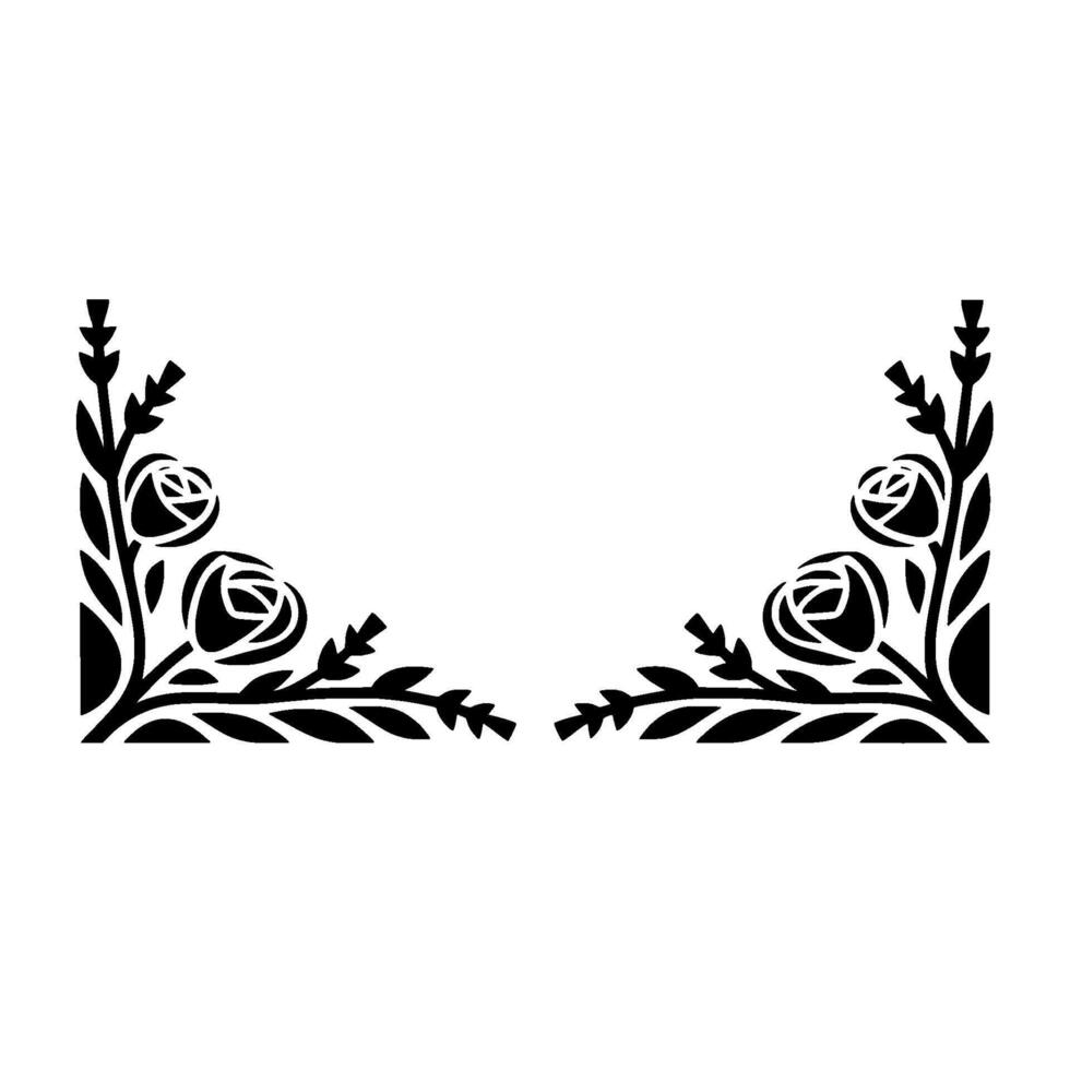 Elegant Floral Border, Vintage, Romantic Illustration vector