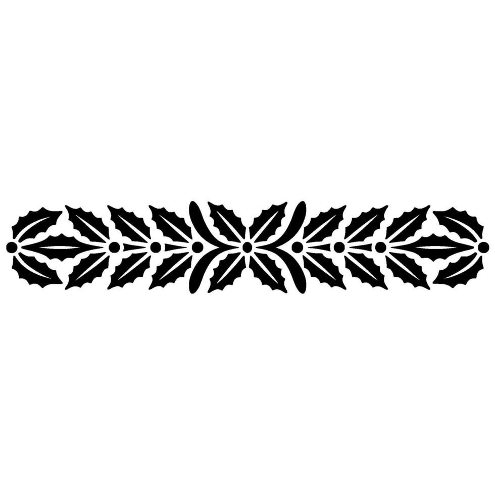 Stylized Holly Border, Festive Black Red vector