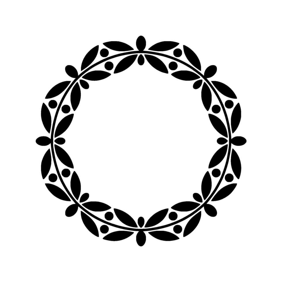 Elegant Botanical Circle, Vintage Element, Laurel vector