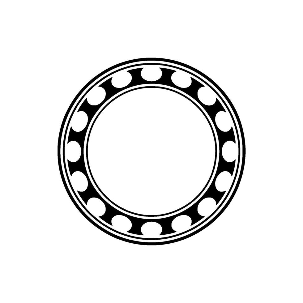 Geometric Circle Ornament, Minimalist, Outline vector