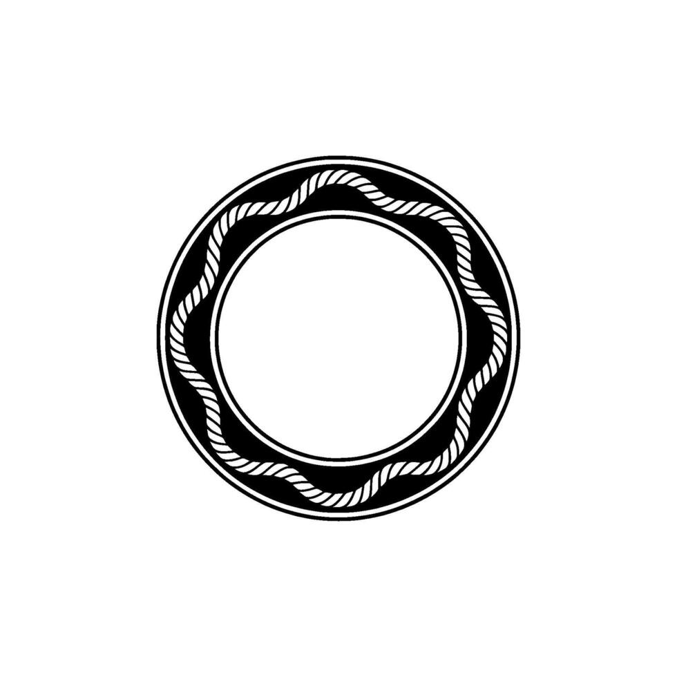 Intricate Rope Circle, Minimalist Emblem vector
