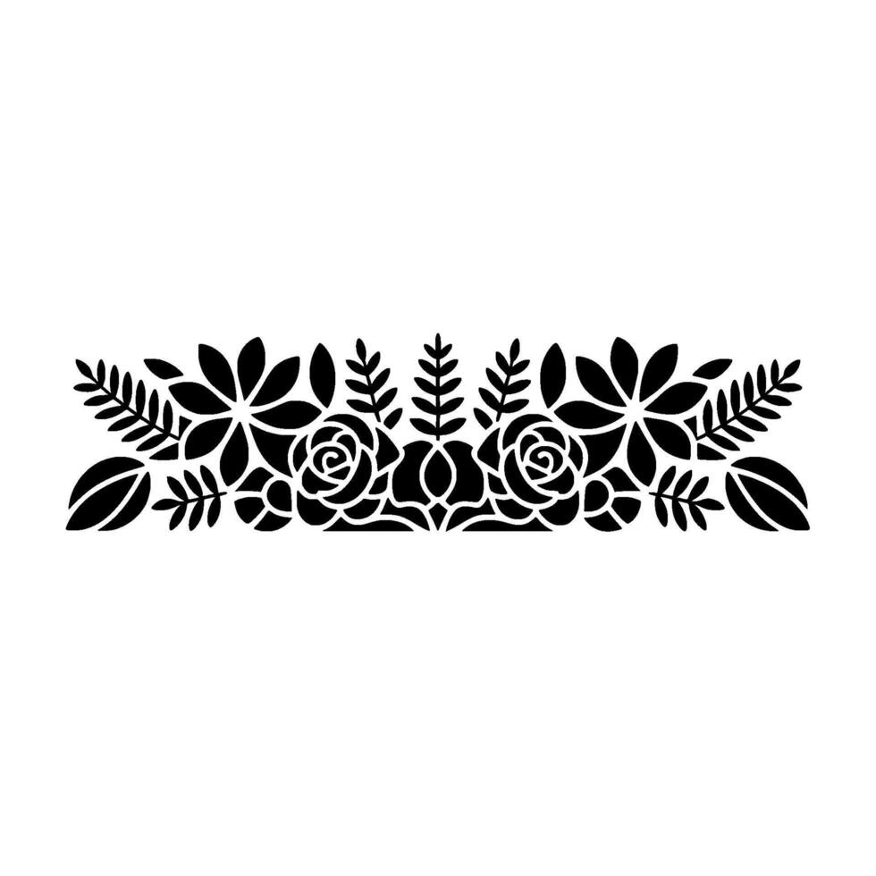 Elegant Floral Border, Laser Cut vector