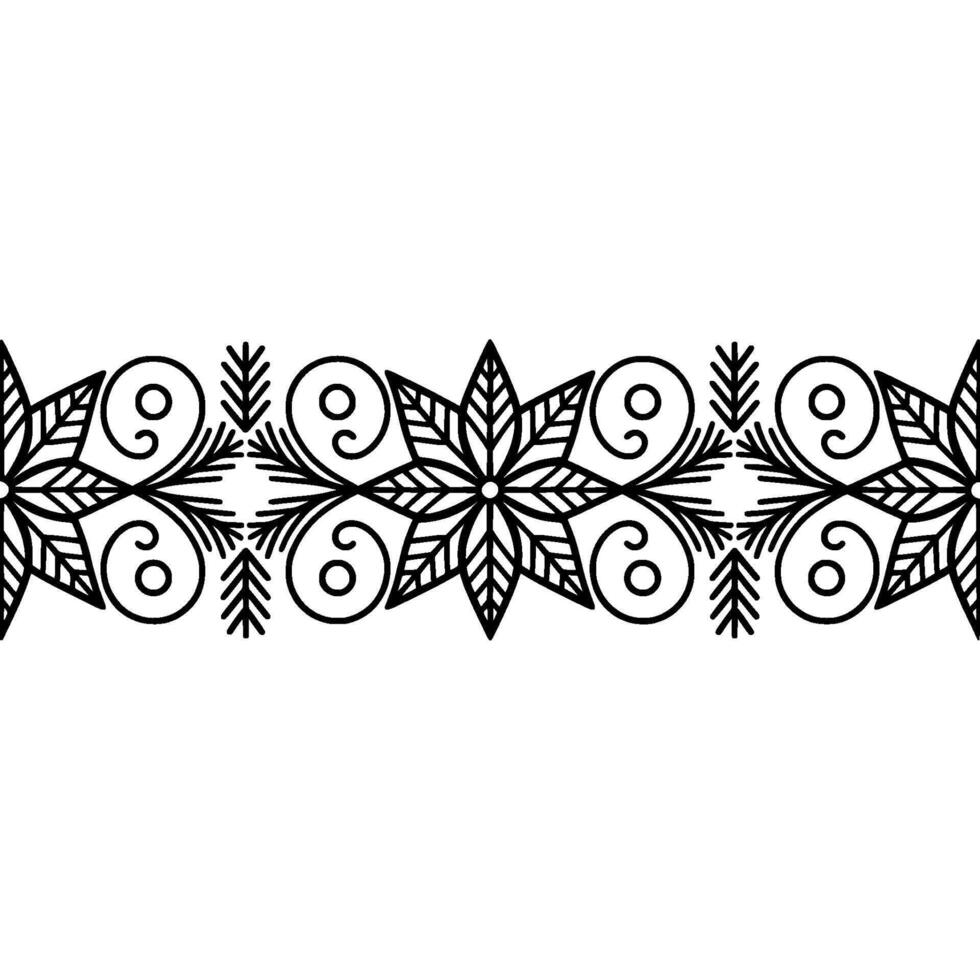Intricate Floral Border, Vintage Style, Decorative Element, Blackandwhite vector