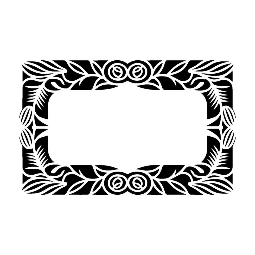 Intricate Tribal Frame, Geometric, Black White, Pattern vector