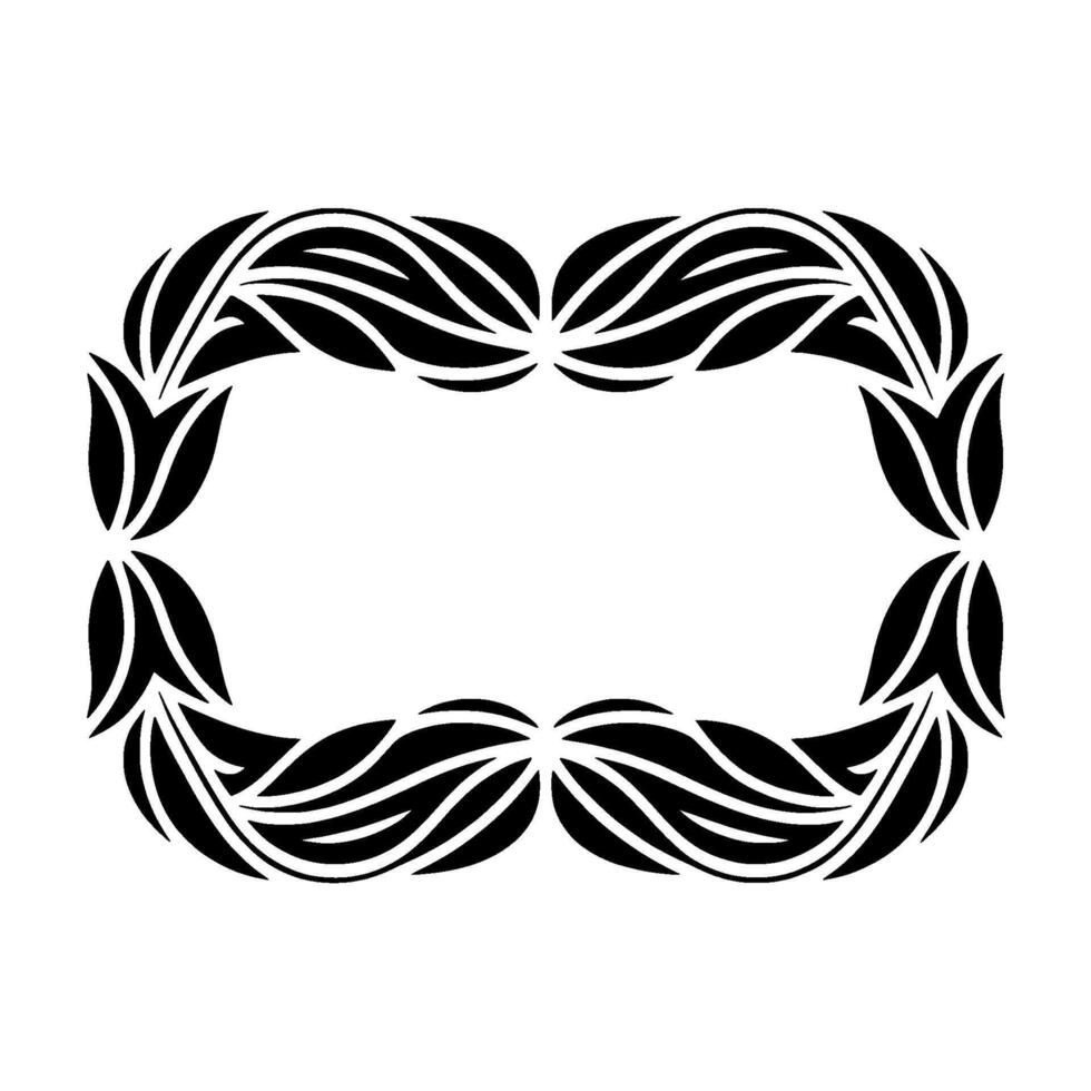 Stylized Leaf Border, Minimalist, Elegant Frame vector