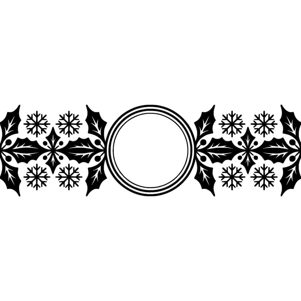 Elegant Winter Border, Festive Ornament Frame vector