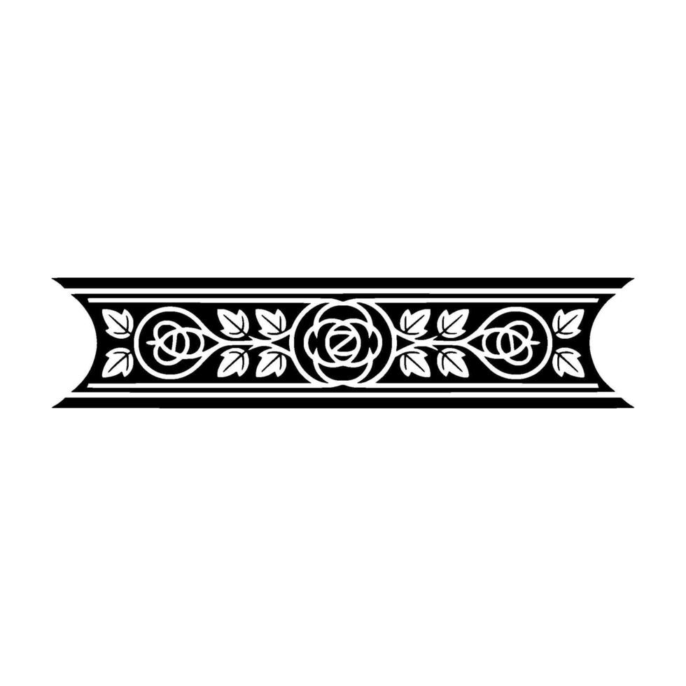 Elegant Black and White Floral Border, Frame vector