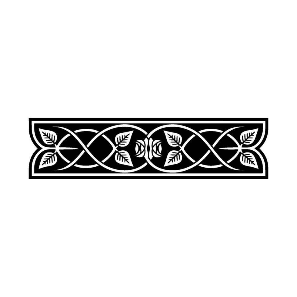 Intricate Celtic Leaf Border, Vintage Element, Foliage vector