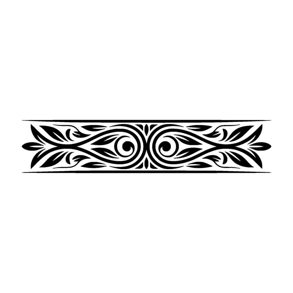 Elegant Black Floral Border, Vintage Element, - Decorative, Leaf vector