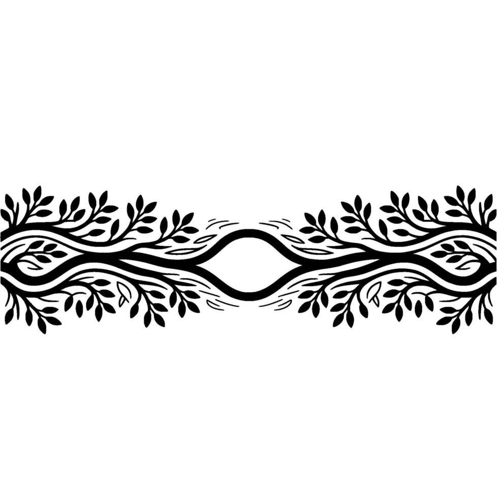 Elegant Botanical Divider, Vintage Style, Minimalist - Branches vector