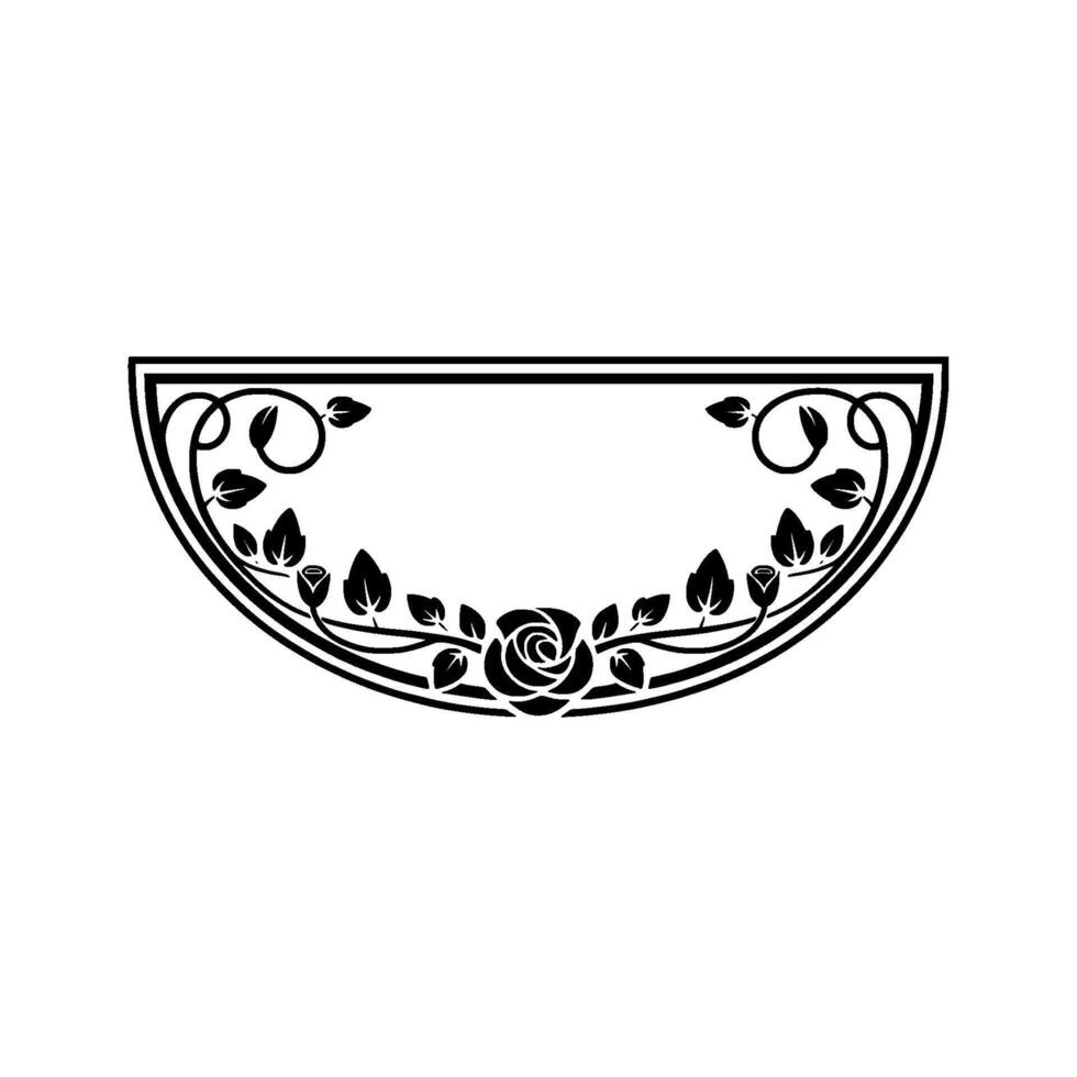 Elegant Deco Rose Border, Vintage Element, Art deco vector