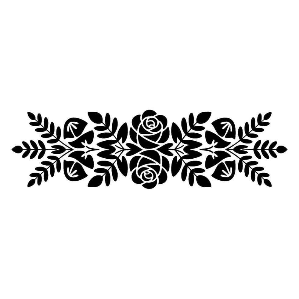 Elegant Floral Border, Vintage, Minimalist Illustration, Foliage vector
