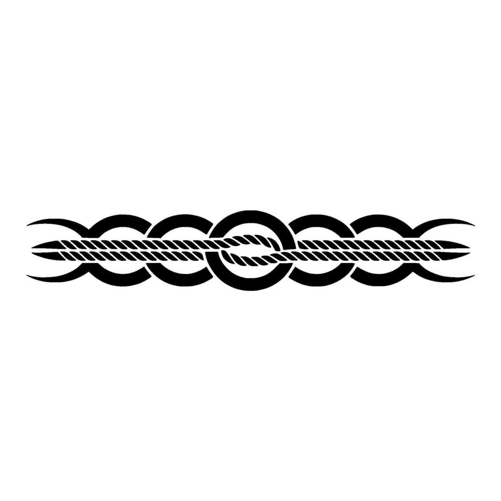 Intricate Tribal Border, Nautical Motif, Minimalist vector
