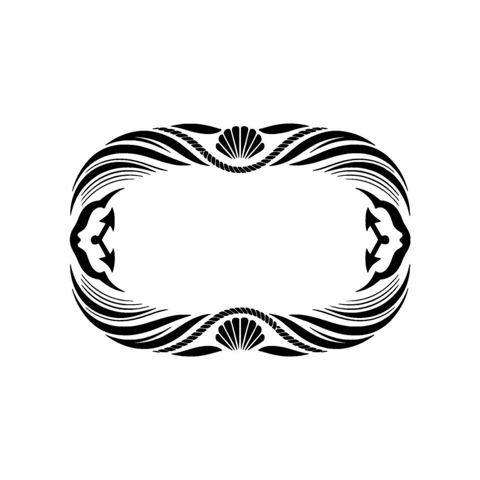 Intricate Oceanic Frame, Elegant Tribal vector