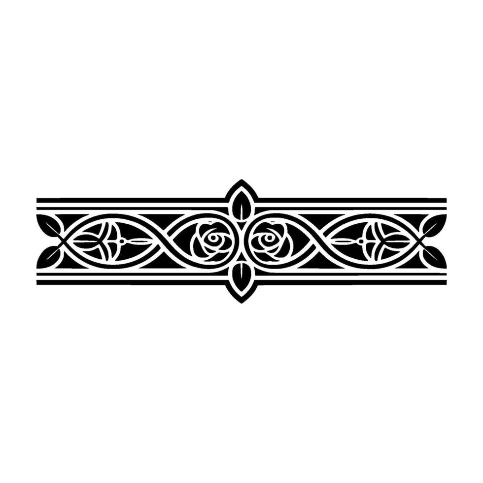 Elegant Floral Border, Vintage, Decorative Element, - Art nouveau, Lineart vector