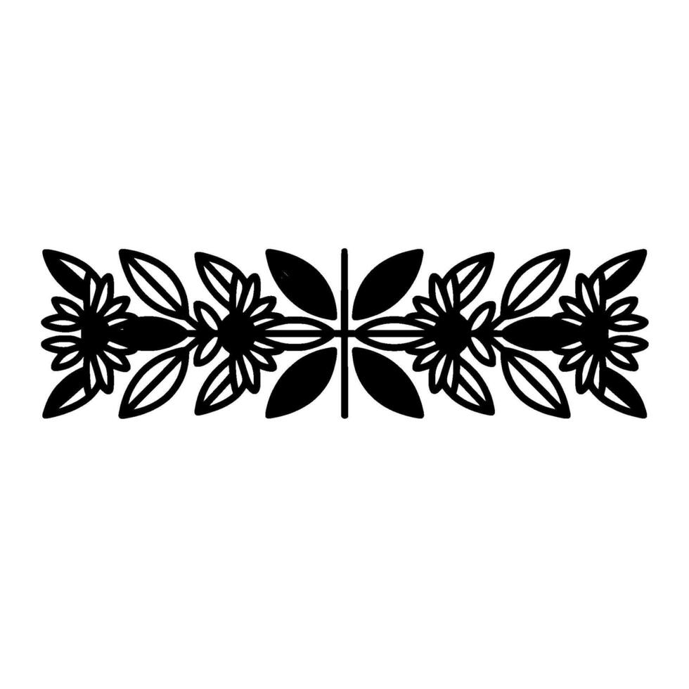 Stylized Floral Border, Vintage Aesthetic, Minimalist, Line art vector
