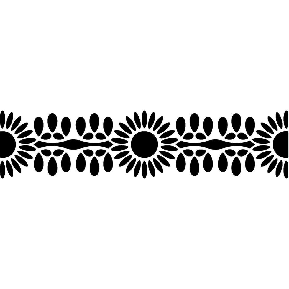 Stylized Floral Border, Minimalist, Decorative Element - Pattern vector