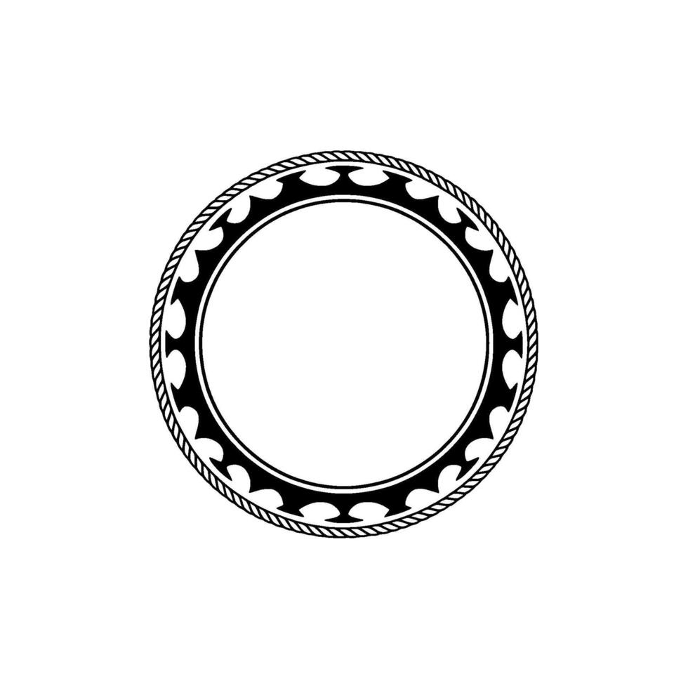 Intricate Tribal Circle Frame, Vintage, Border vector